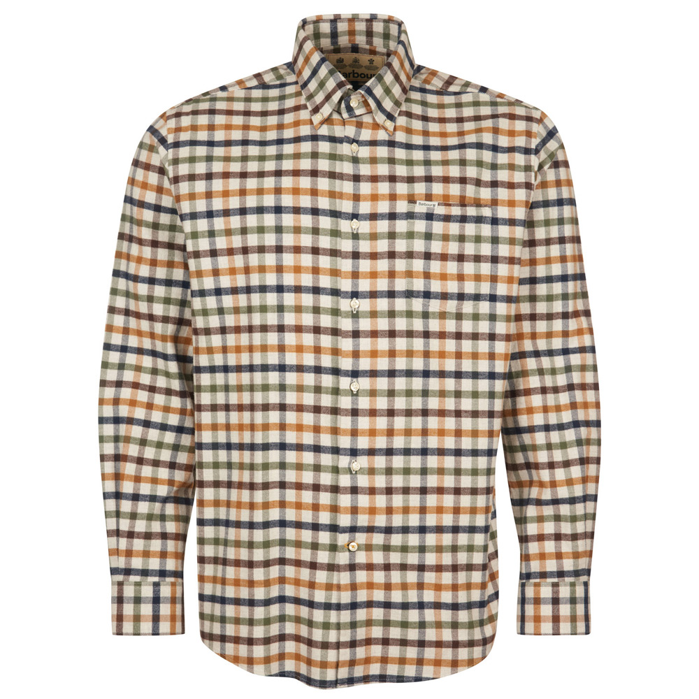 Barbour Herenshirt Hadlo regular fit ecru marl