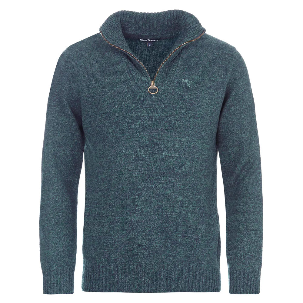 Herentrui Essential lambswool half zip seaweed afbeelding
