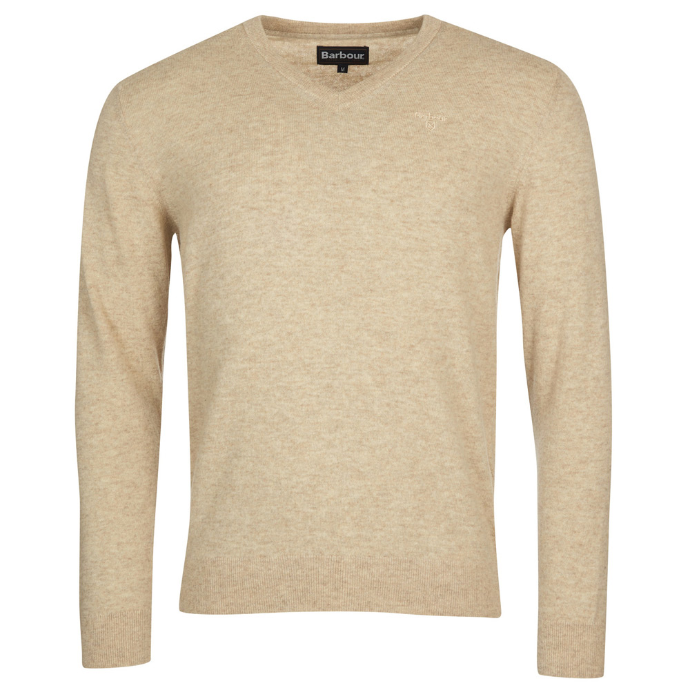 Barbour Herentrui Essential lambswool V neck Biscuit marl