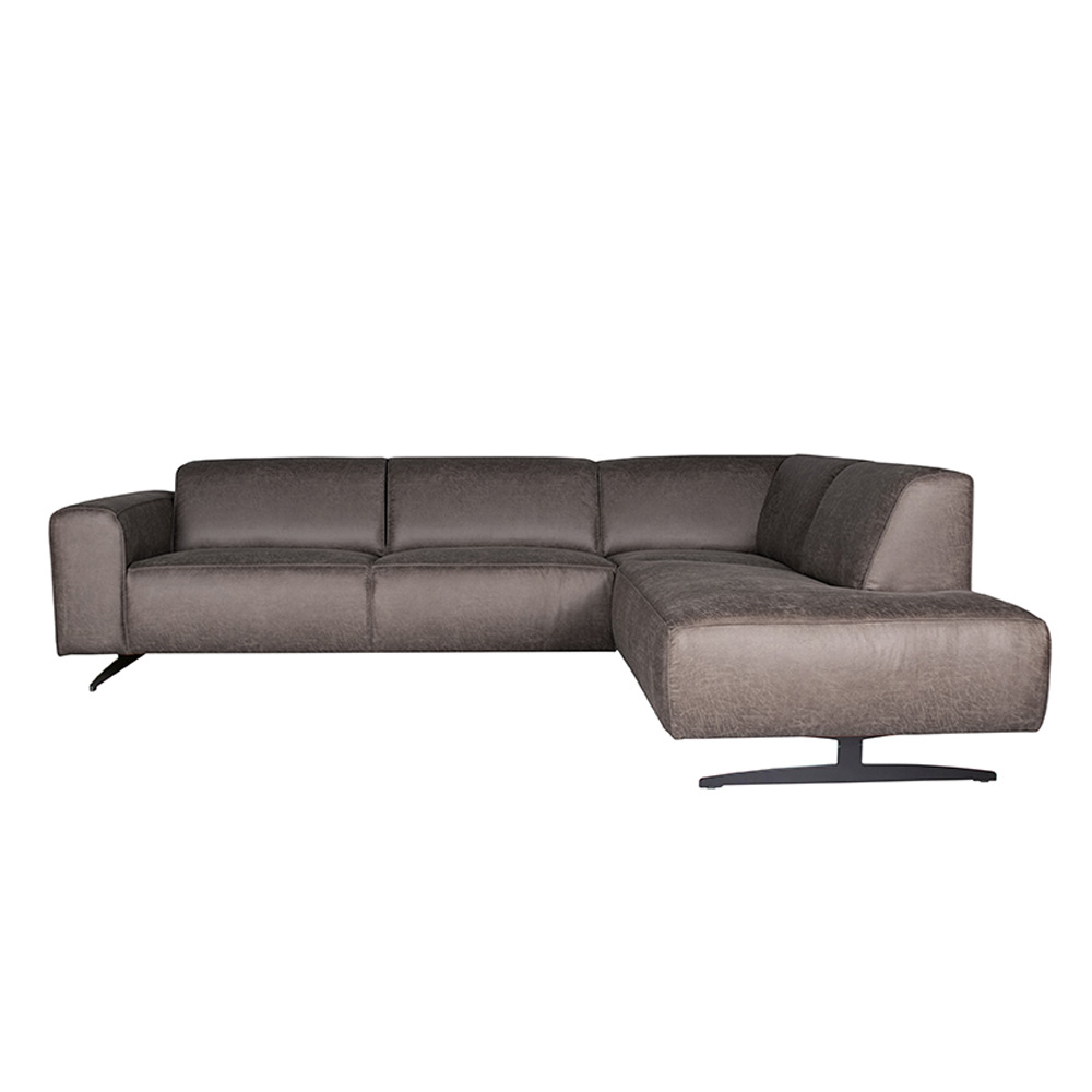 Hoekbank Modena - Antraciet - Microfiber - 2,5-Zits + Ottomane Hoekbank Modena - Antraciet - Microfiber - 2,5-Zits + Ottomane