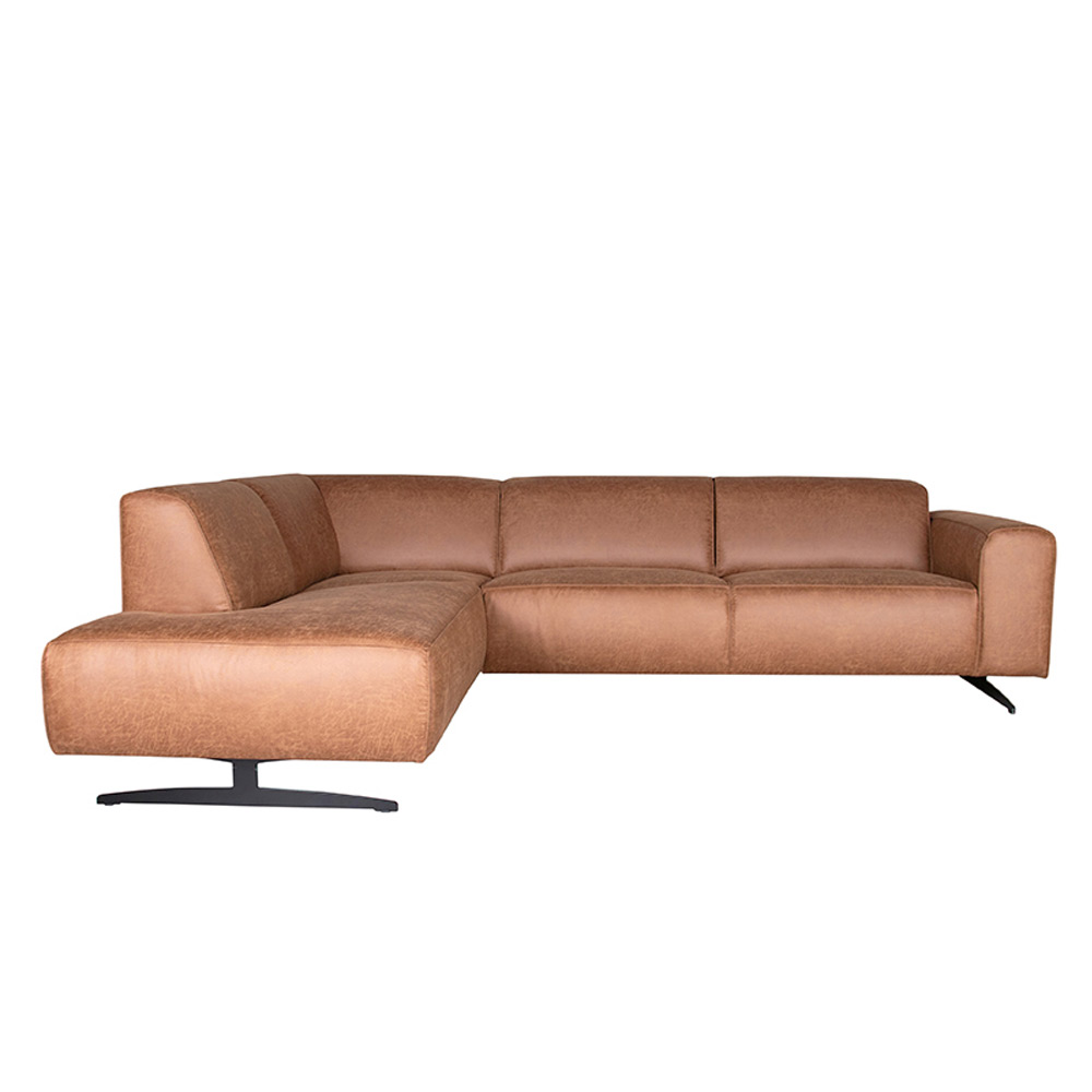 Hoekbank Modena - Cognac - Leder - Ottomane + 2,5-Zits Hoekbank Modena - Cognac - Leder - Ottomane + 2,5-Zits