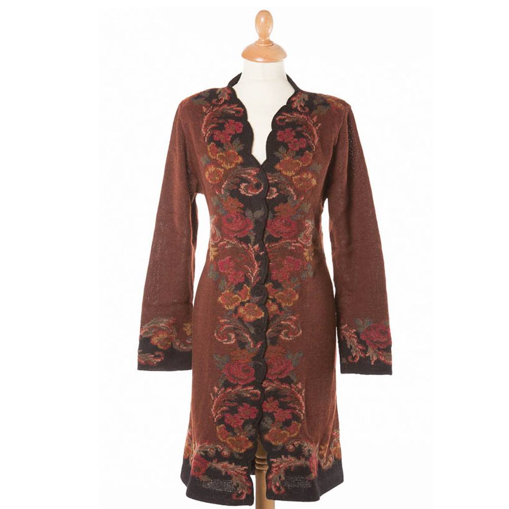 Arana Il Roseto coat with Belt Cafe/Black (2805C)