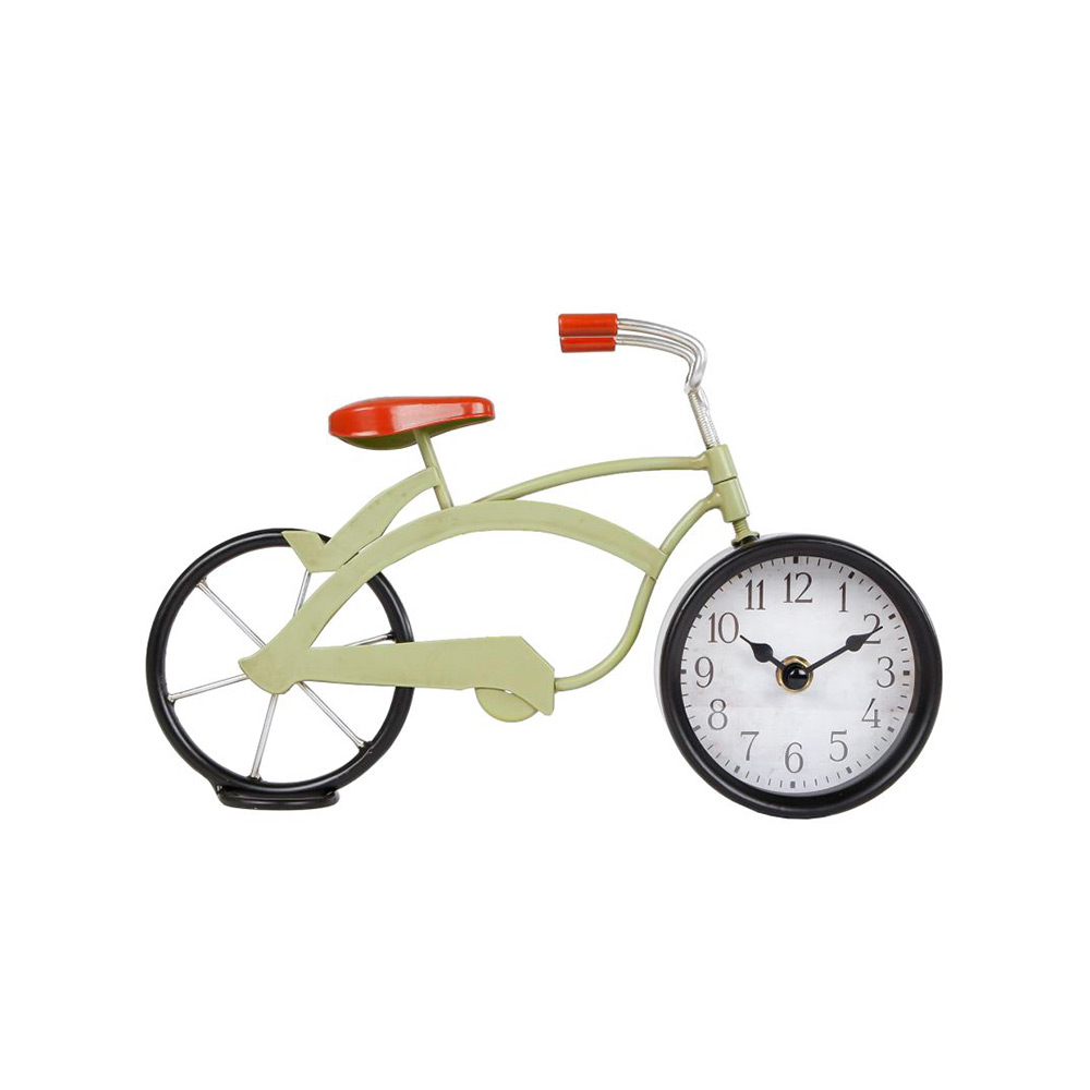 Klok vintage bike groen