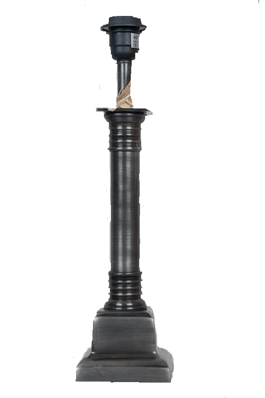 Lampvoet Pilar tin antiek S