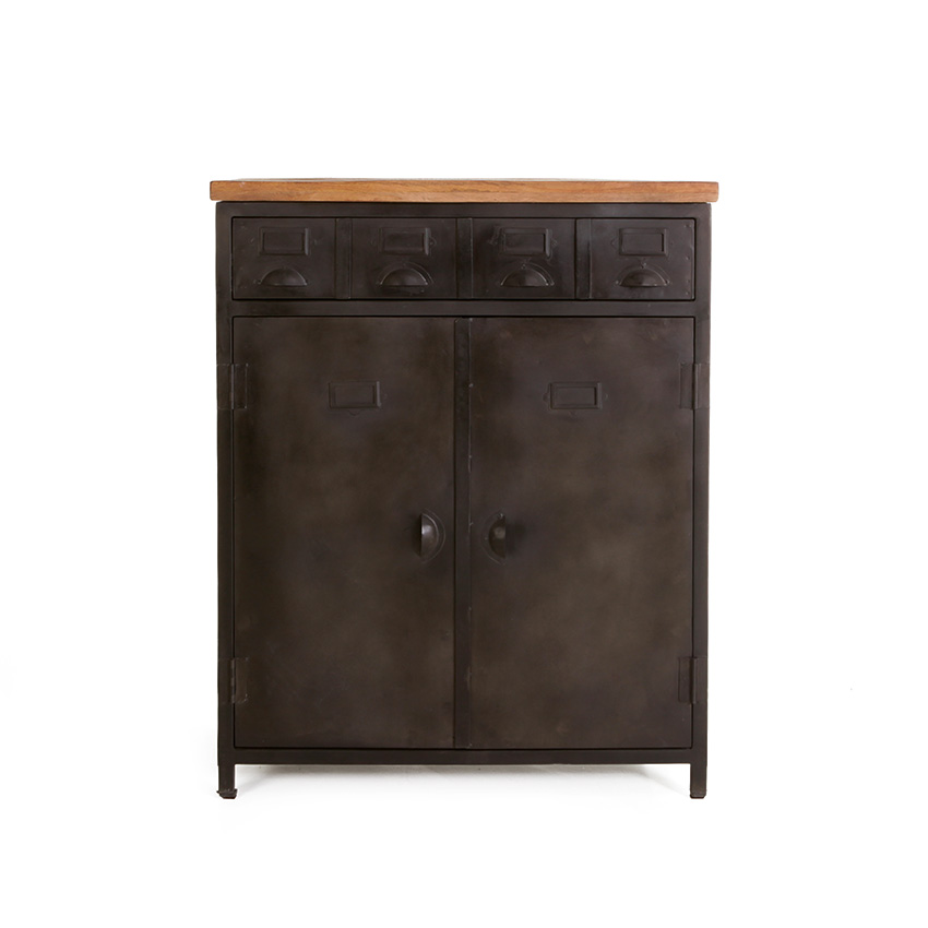 Metalen kabinet industrieel 2 deuren en 1 lade Metalen kabinet industrieel 2 deuren en 1 lade
