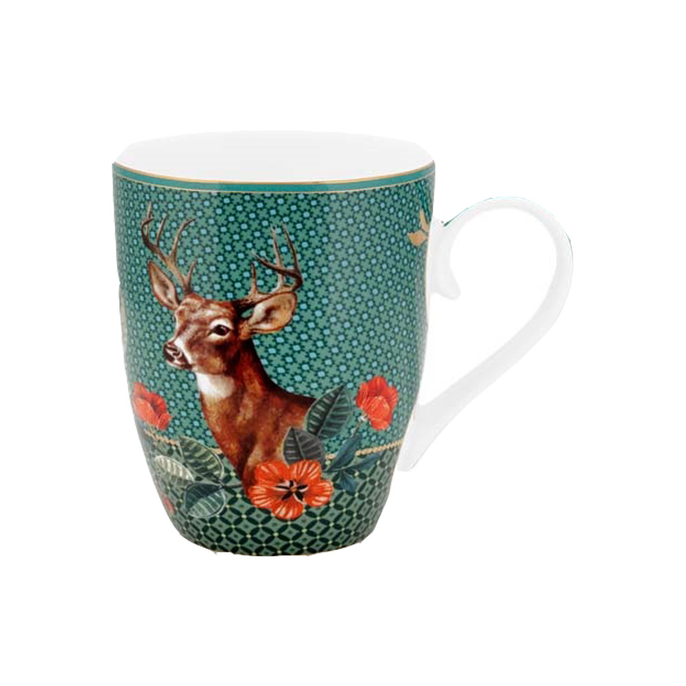 Mok L Winter Wonderland Deer Green 350ml
