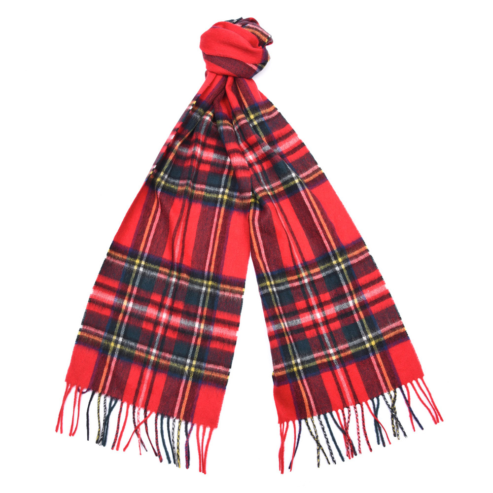 Barbour New Check Tartan Scarf Royal