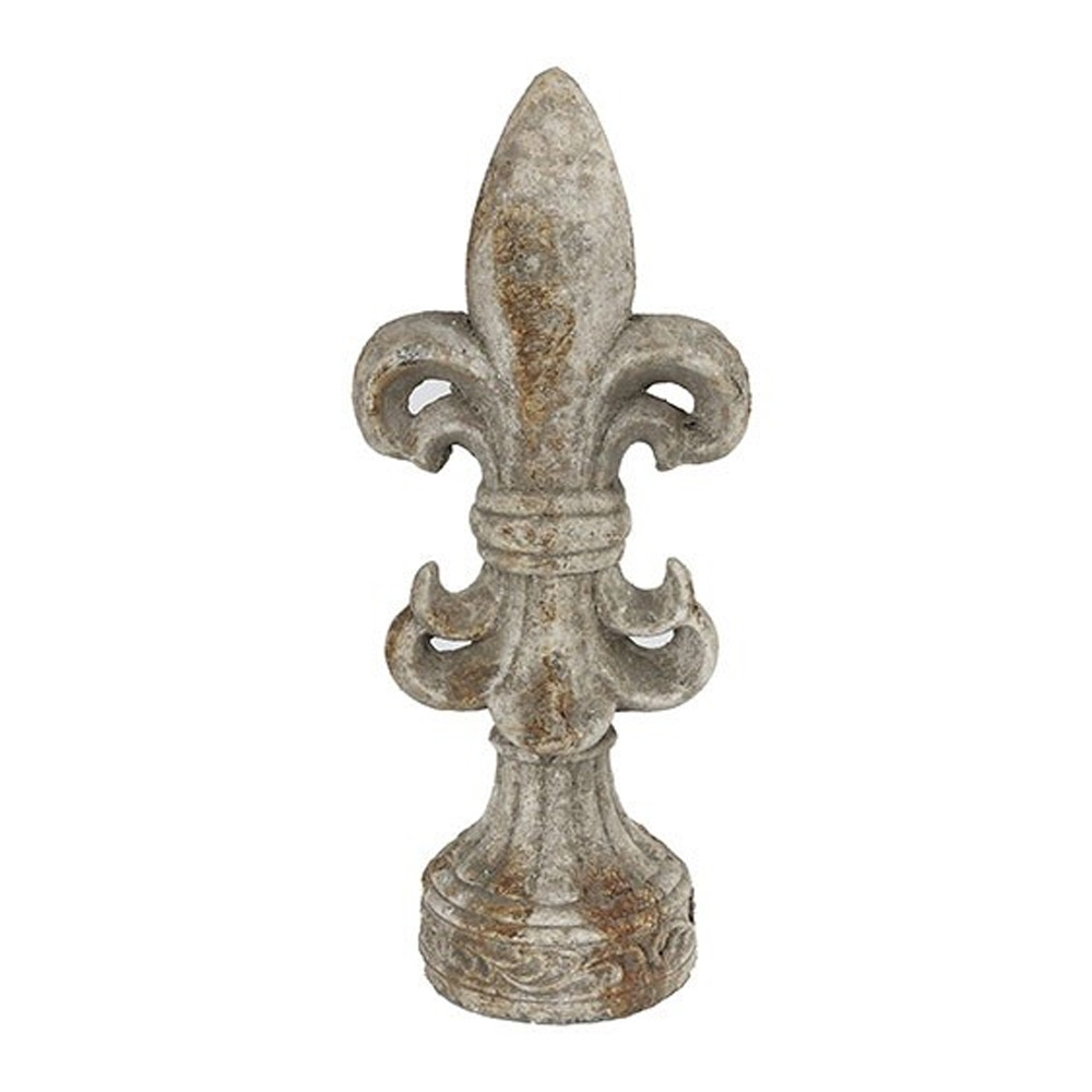 Ornament Fleur-de-lis Anita grijs L