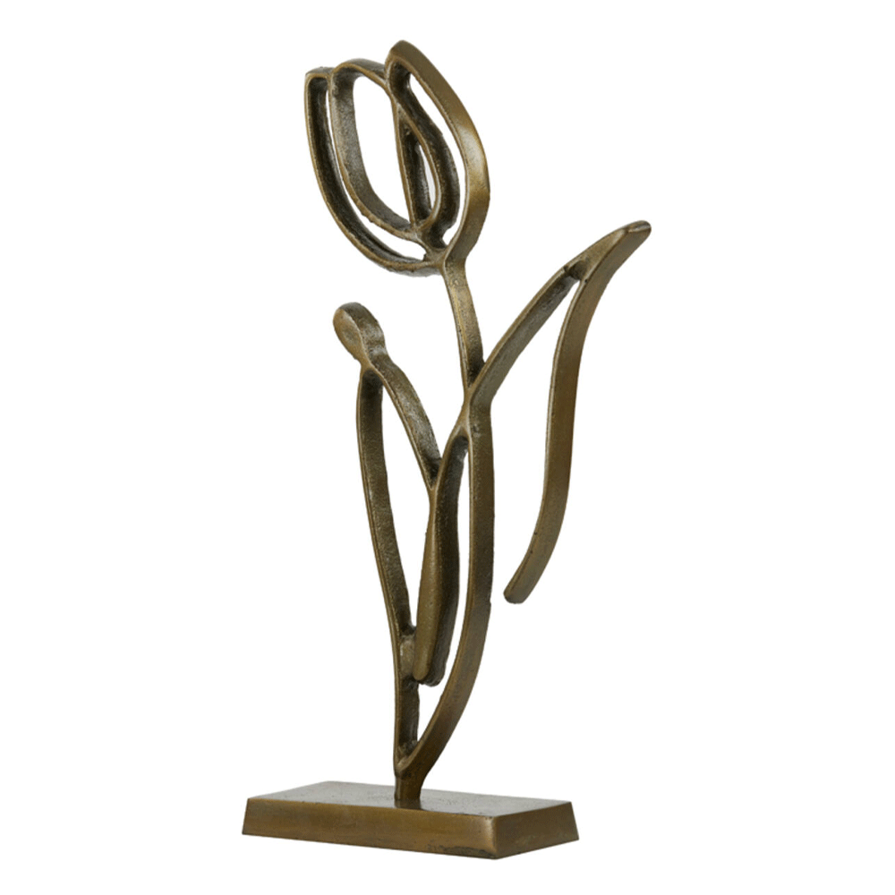 Ornament op voet Tulipanu antiek brons L