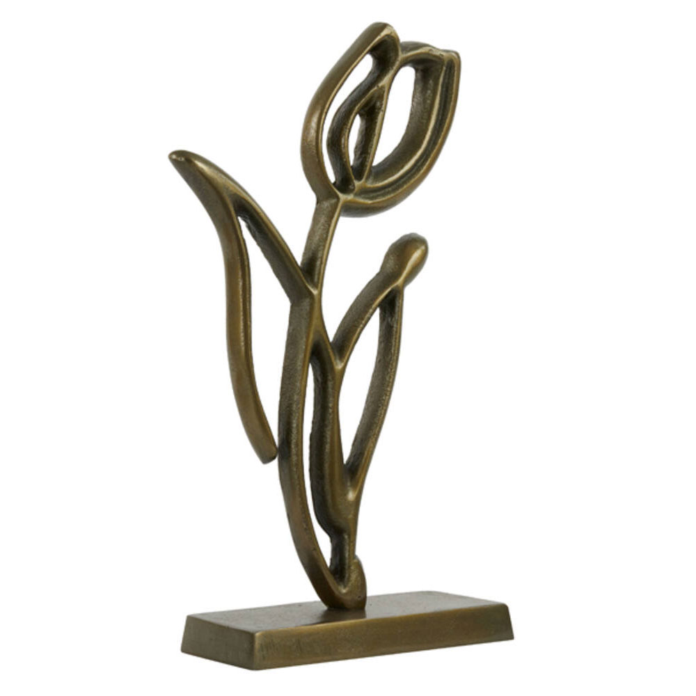 Ornament op voet Tulipanu antiek brons M