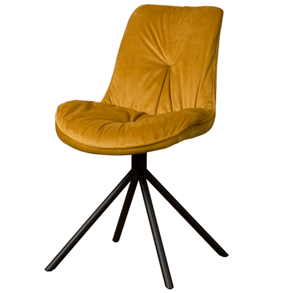 Palma eetstoel in stof Bluvel Yellow