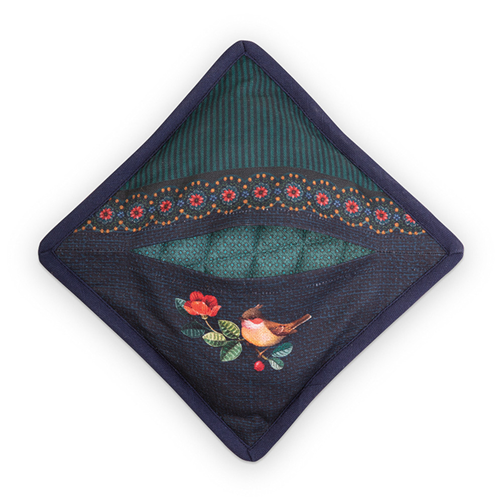Pannenlap square winter wonderland bird dark blue Pannenlap square winter wonderland bird dark blue