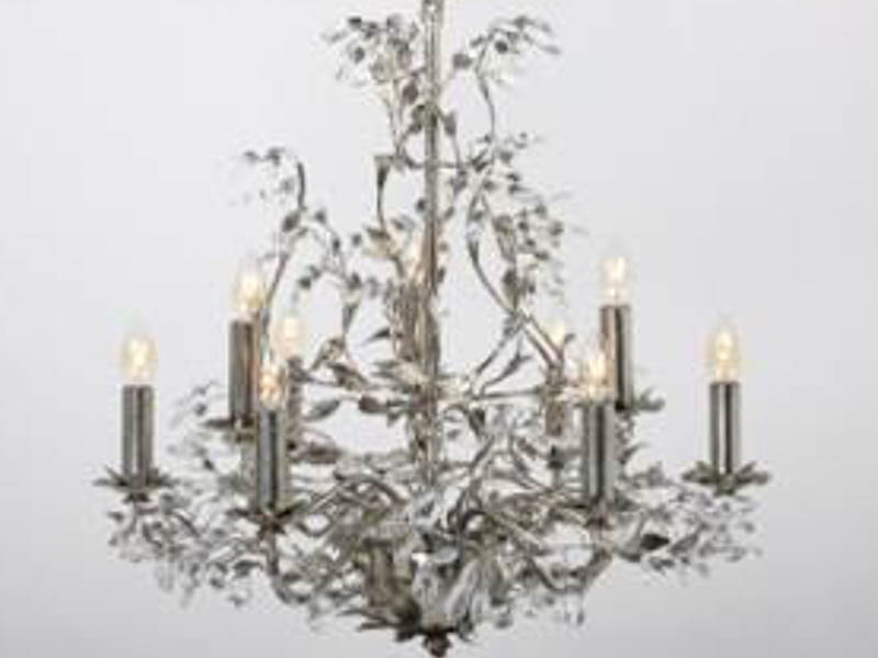 Elegance Round Bladzilver 9 Lichts huismerk kopen in de aanbieding