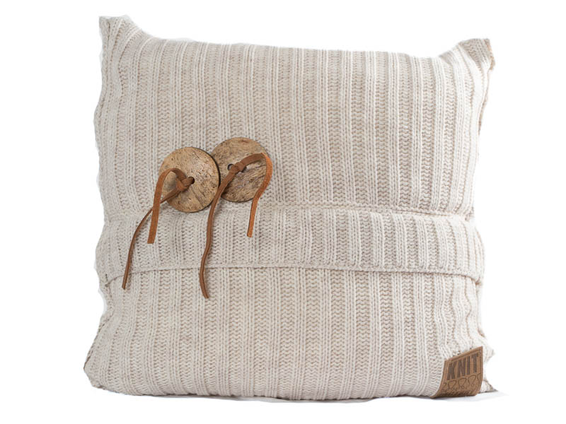 Aran kussen 50 x 50 beige