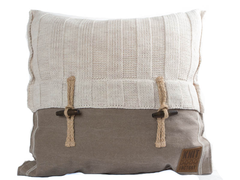 Rib kussen 50 x 50 beige