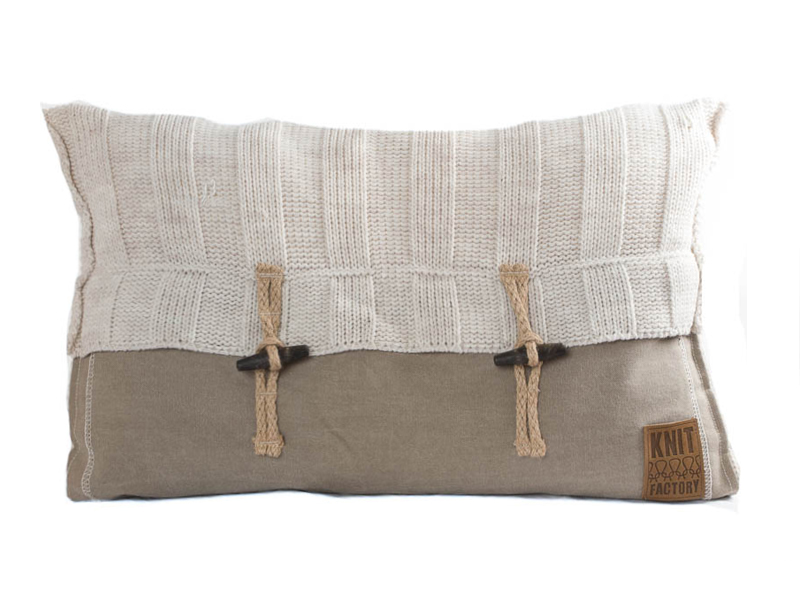 Rib kussen 60 x 40 beige