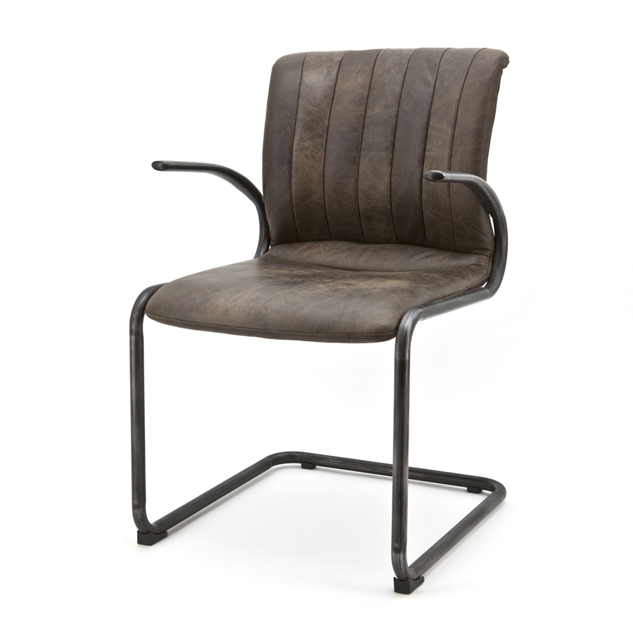 Eetstoel Alex leder vintage bruin