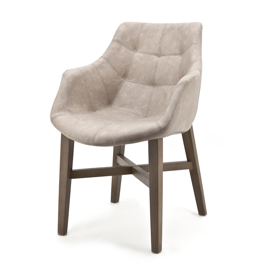 Eetstoel Neba met armleuning - zand vintage