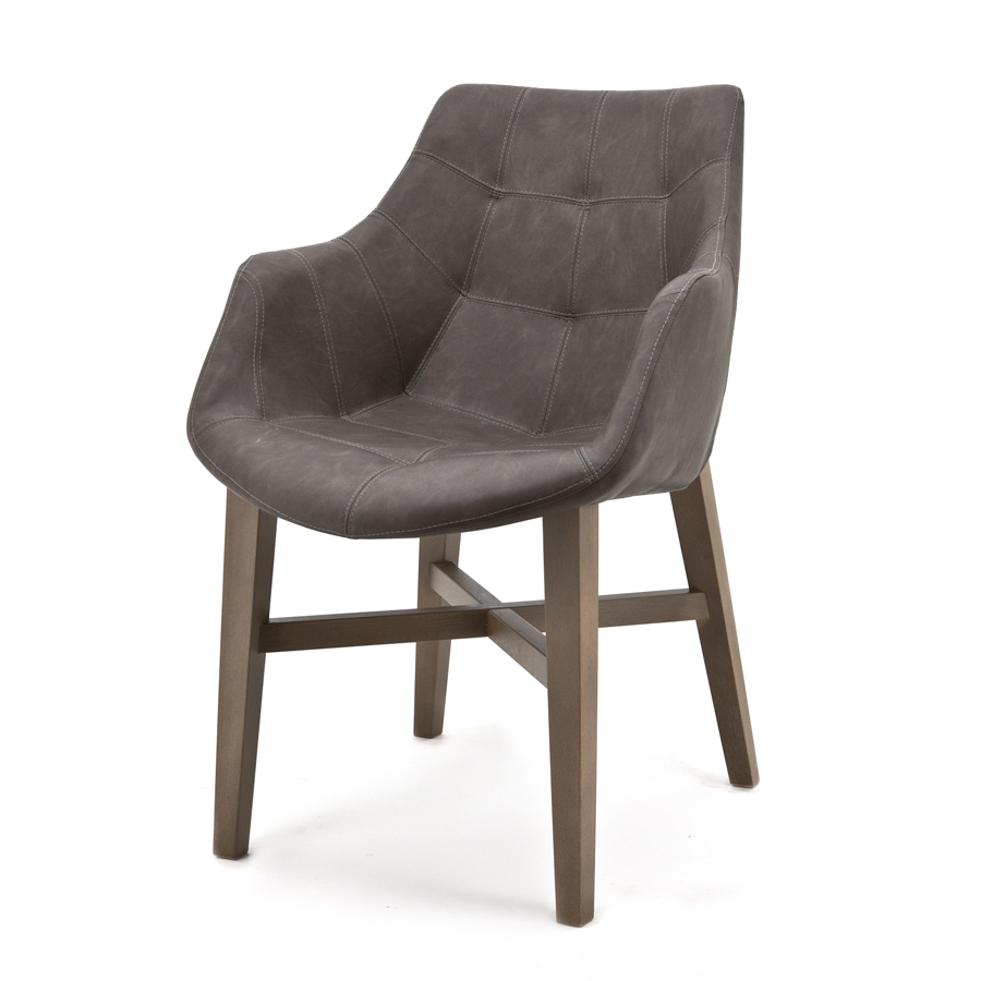 Eetstoel Neba met armleuning - taupe vintage