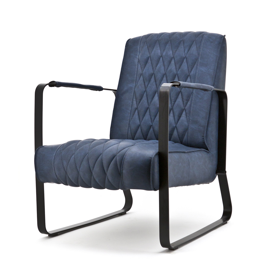 Fauteuil Caro - Blauw Vintage Fauteuil Caro - Blauw Vintage