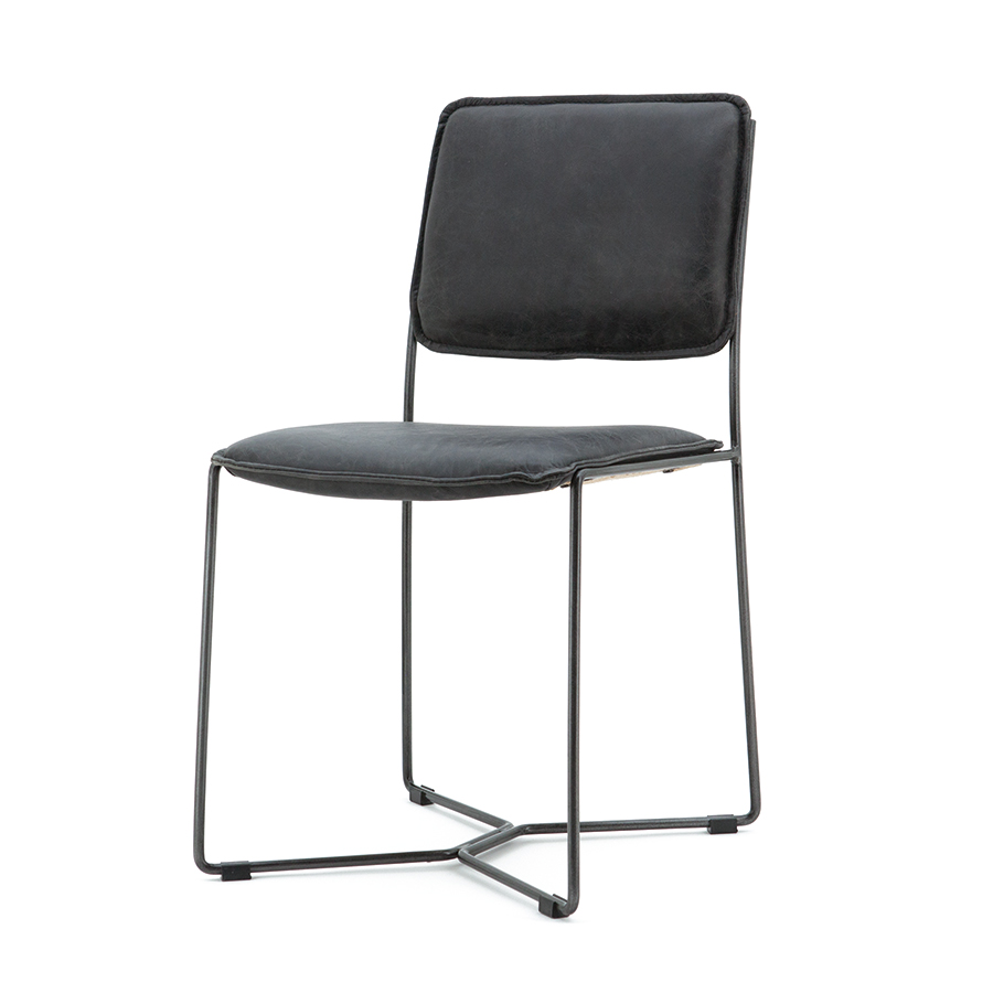 Eetstoel Mees - Antraciet vintage leder