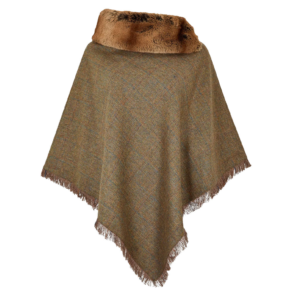 Poncho Silverfir Tweed Burren