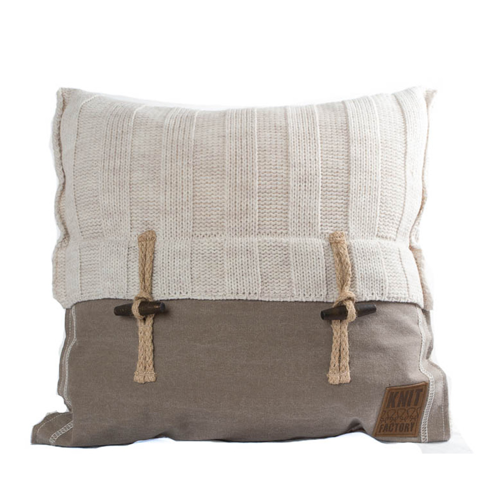 Rib kussen 50 x 50 beige