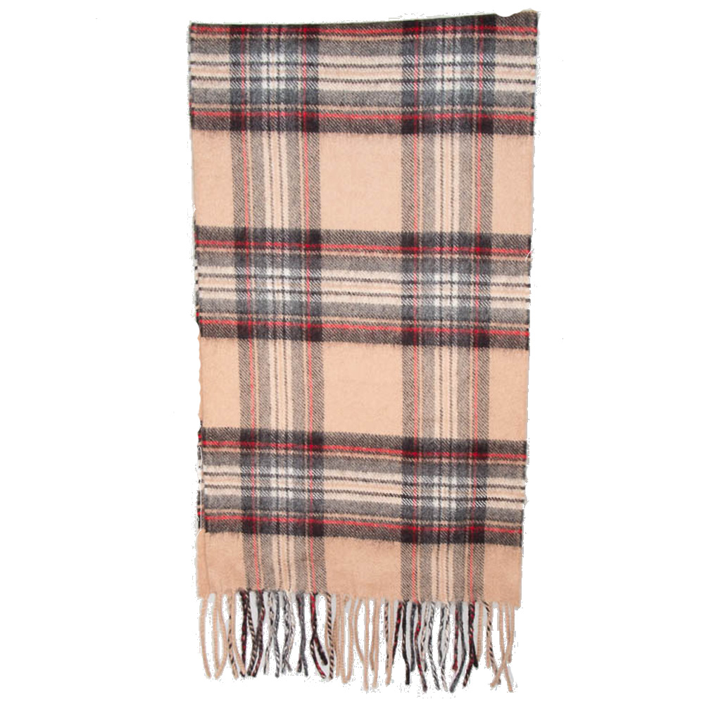 Johnstons / Scots Regal Ruit cashmere camel/rood