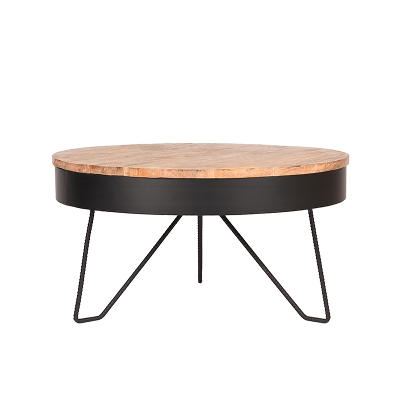 Salontafel Saran - Zwart - Metaal - Rond - 80 cm