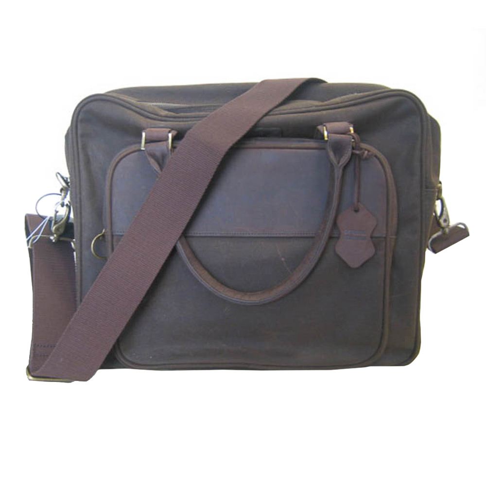 Barbour Schoudertas Wax Laptop Briefcase Olive barbour kopen in de aanbieding
