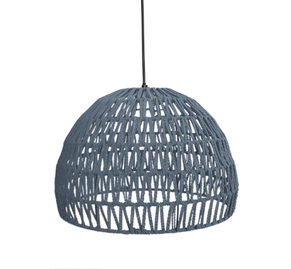 Hanglamp Rope - Lichtgrijs - Stof - M