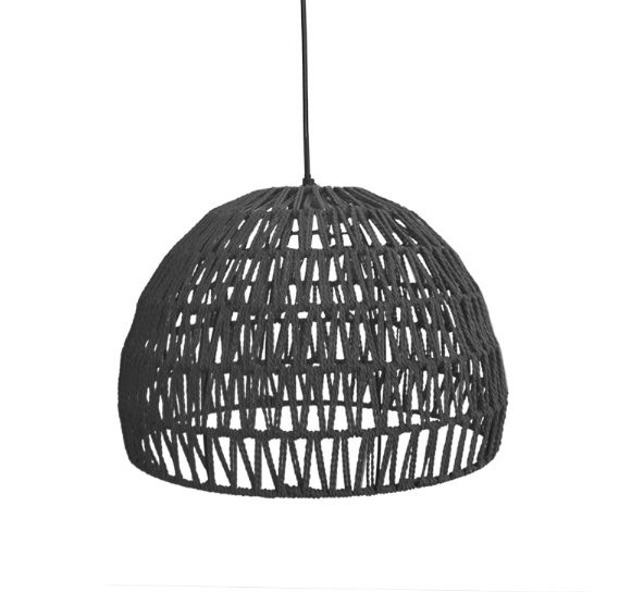 Hanglamp Rope - Zwart - Stof - L