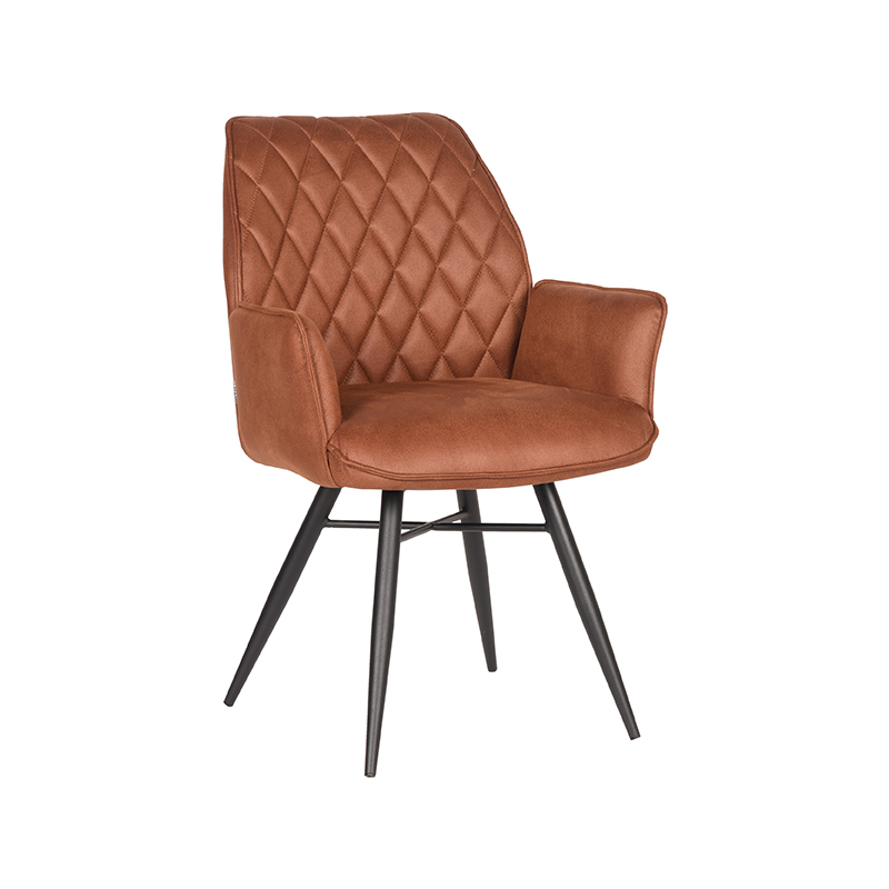 Eetkamerstoel Bink - Cognac - Microfiber Eetkamerstoel Bink - Cognac - Microfiber