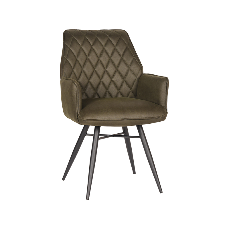 Eetkamerstoel Bink - Army green - Microfiber Eetkamerstoel Bink - Army green - Microfiber