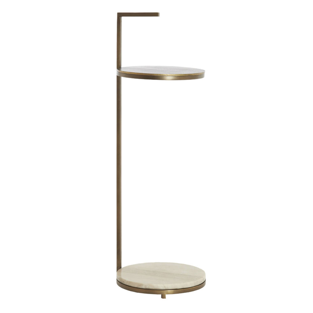 Side Table LEDA marble sand grey - bronze