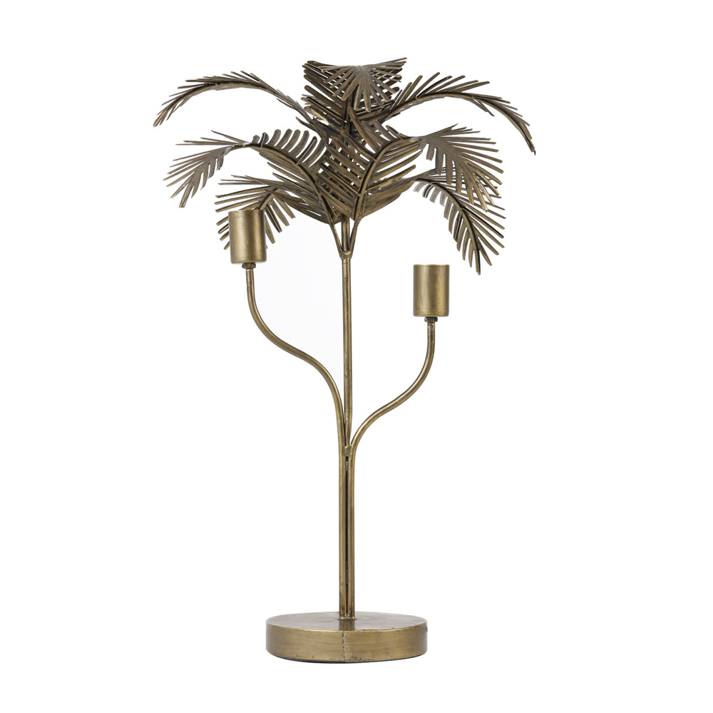Tafellamp Palm antiek brons