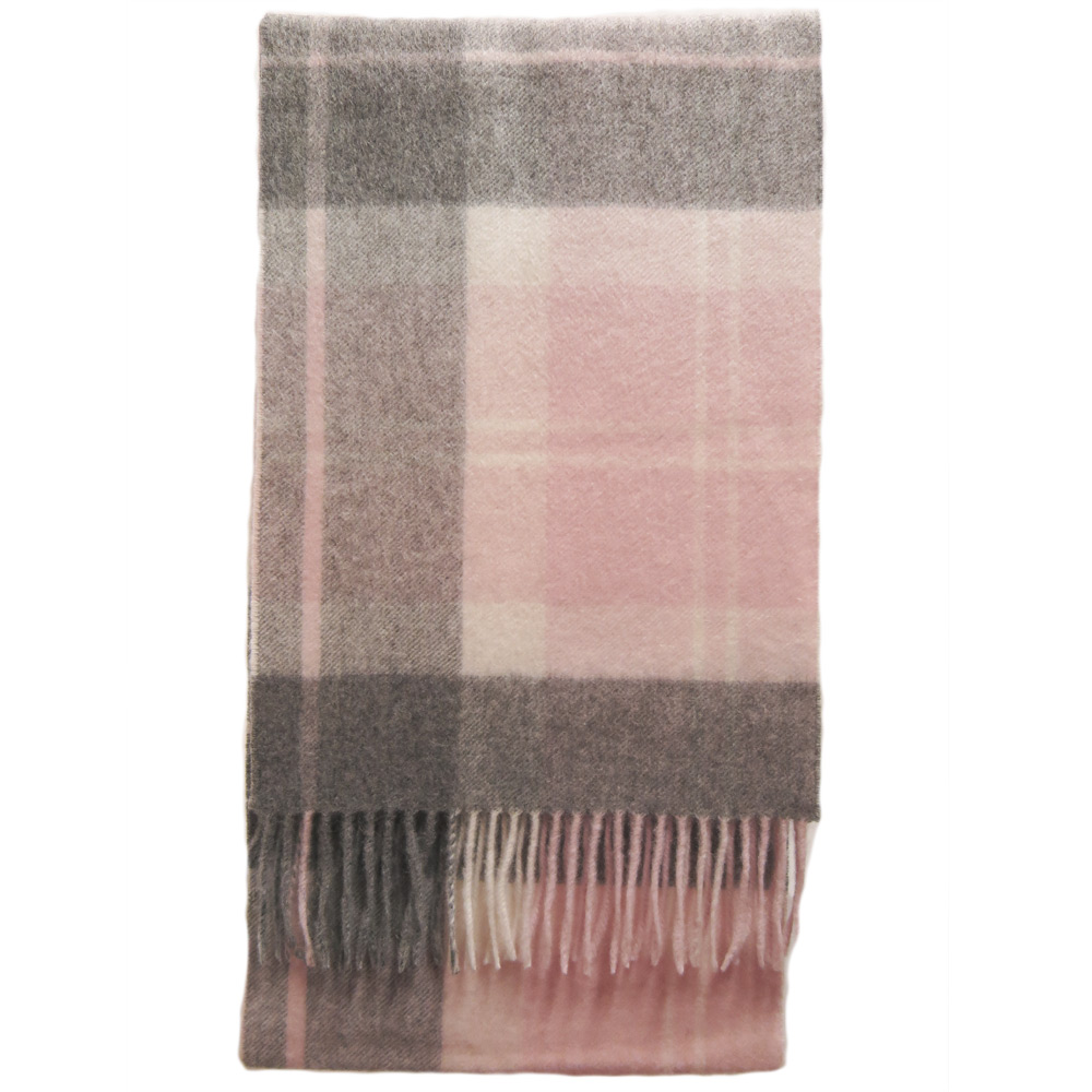 Tartan Cashmere Scarf pink/grey