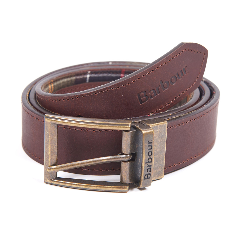 Barbour Tartan leren riem