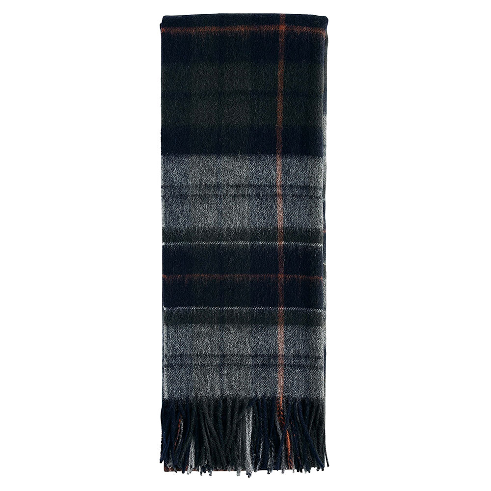 Tartan Scarf Brack Patchwork Navy/Dark Ginger