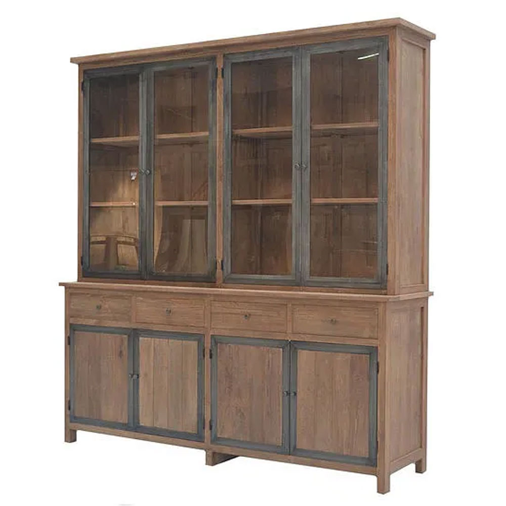 Teak Industriele winkelkast 200cm afbeelding