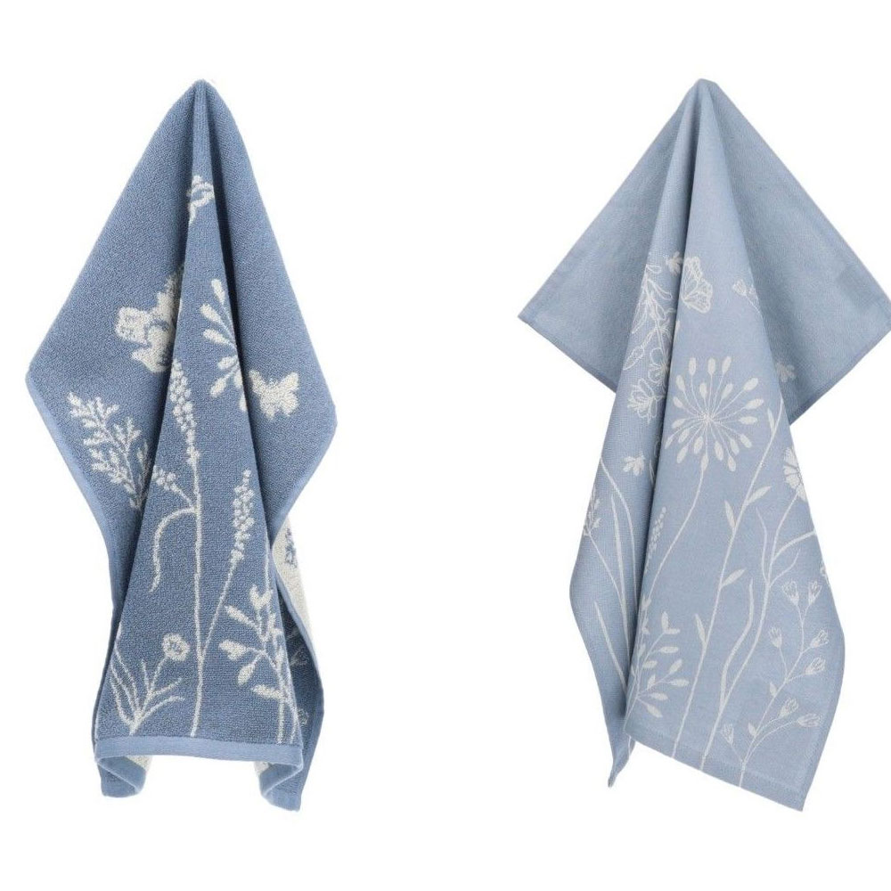 Thee- en keukendoek Wild Flowers Grey-Blue afbeelding 1