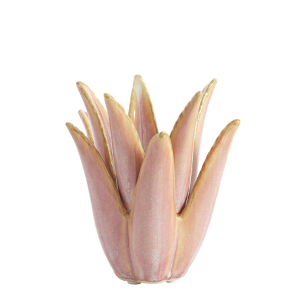 Theelicht Cactus keramiek koraal M