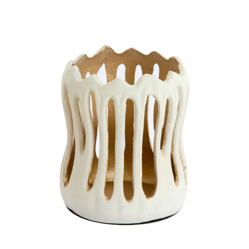 Theelicht Tivoli creme + goud M