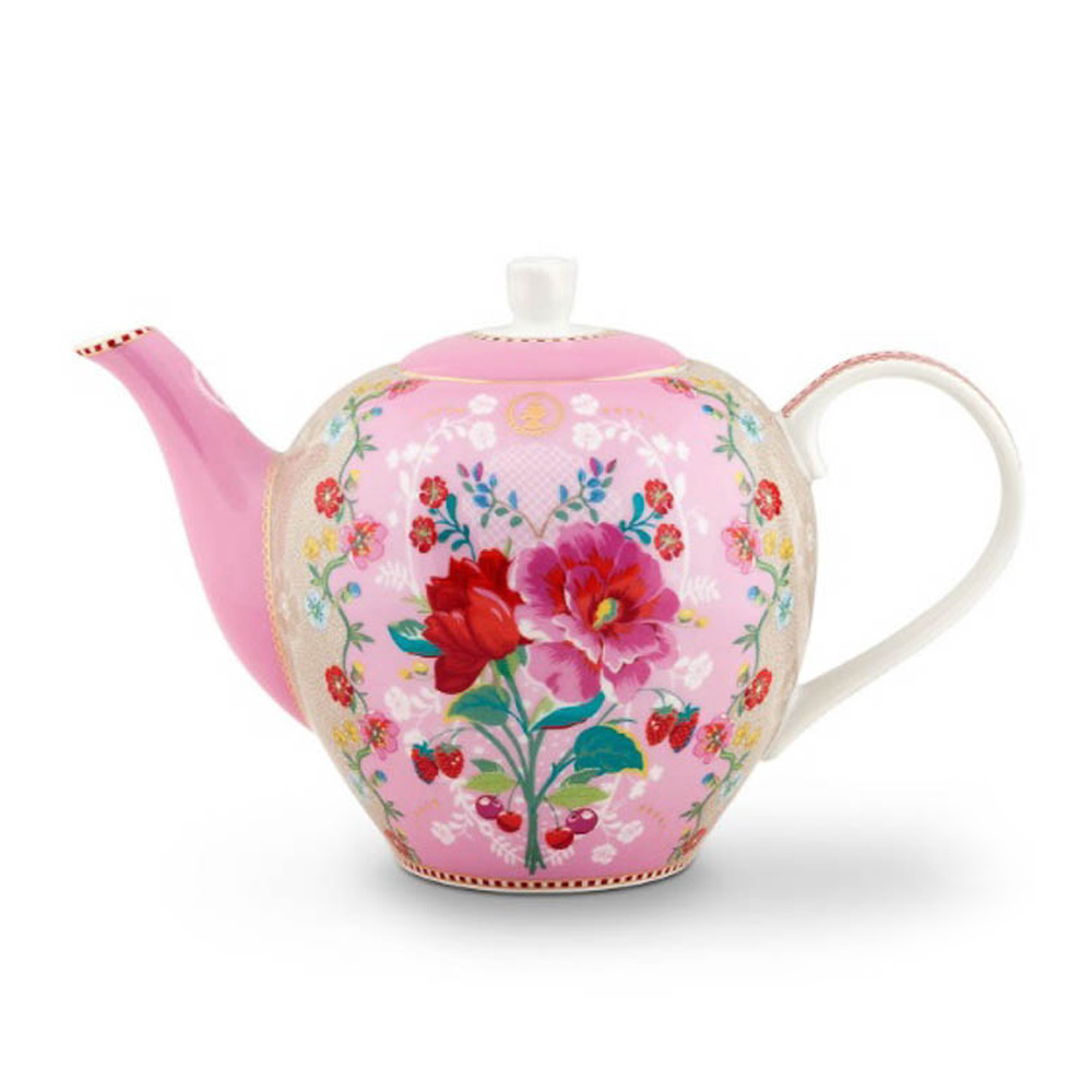 PiP Studio Theepot floral 1600ml pink