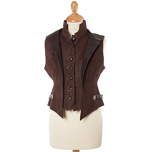 Damesgilet Double Waistcoat brown