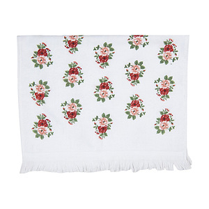 Gastendoekje wit groen rozen