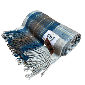 Plaid wol Steward Muted Blue