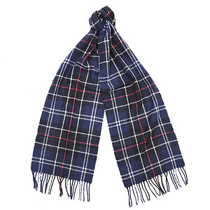 Tartan scarf lambswool ancient navy/red