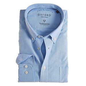 VARSITY LONG SLEEVE OXFORD herenshirt Blue