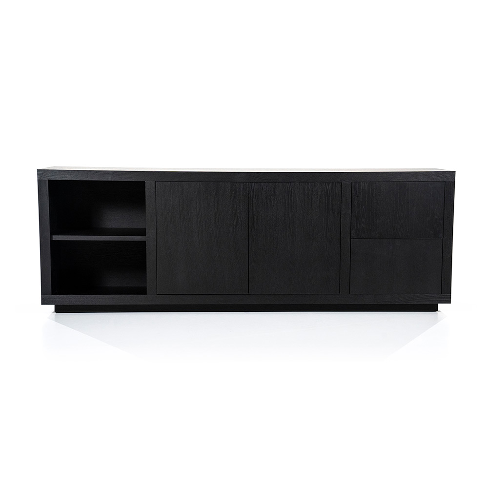 Dressoir Helsinki 2-drs 200cm 2 laden zwart